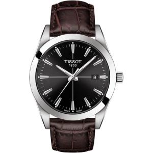 Tissot mens Gentleman Stainless Steel Dress Watch Brown T1274101605101
