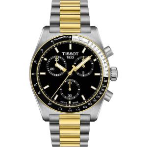 Tissot Mens PR516 Chronograph 316L Stainless Steel case with Yellow Gold PVD Coating Quartz Watches, Grey, Stainless Steel, 20 (T1494172205100)